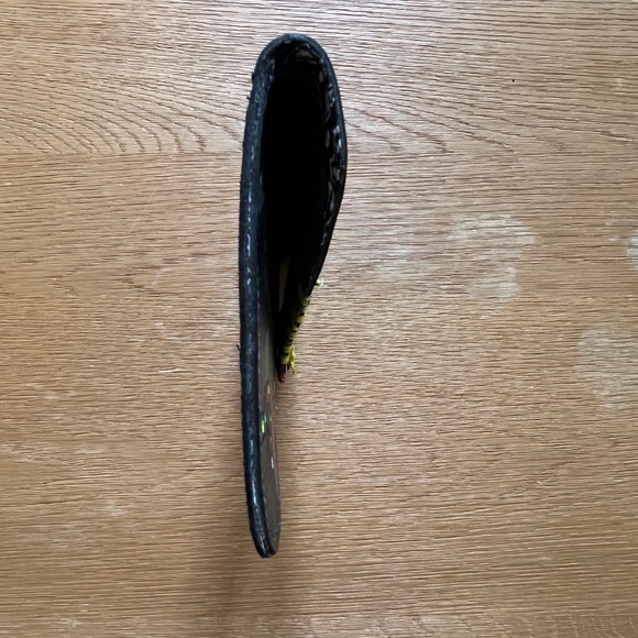 RARE Naj Jamai for Barneys New York Celeste Clutch in Black Leather Handpainted - Picture 7 of 7